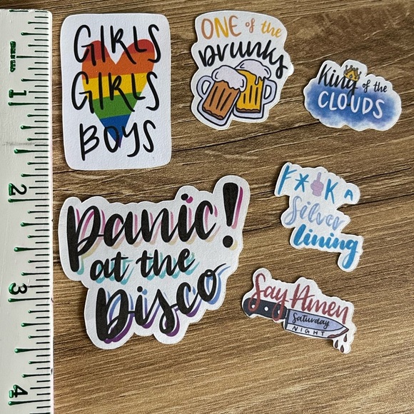 Panic at the Disco PATD Lot of 6 Handmade Designs Song Title Lyrics Brendon Urie - Picture 3 of 4